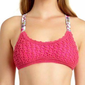 NWT CALIFORNIA WAVES CROCHET BRALETTE BIKINI TOP